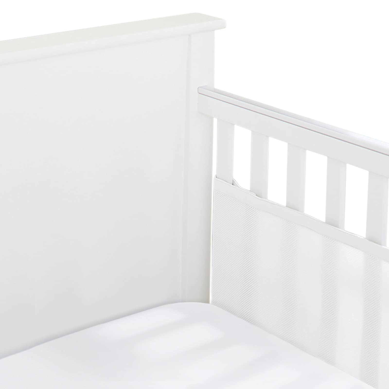HALO BreathableBaby crib liner covers two full-size sides with breathable mesh
