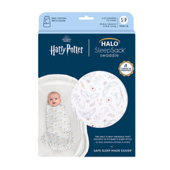 HALO Harry Potter Sleepsack Swaddle with 3-way adjustment for flexible sleep styles.