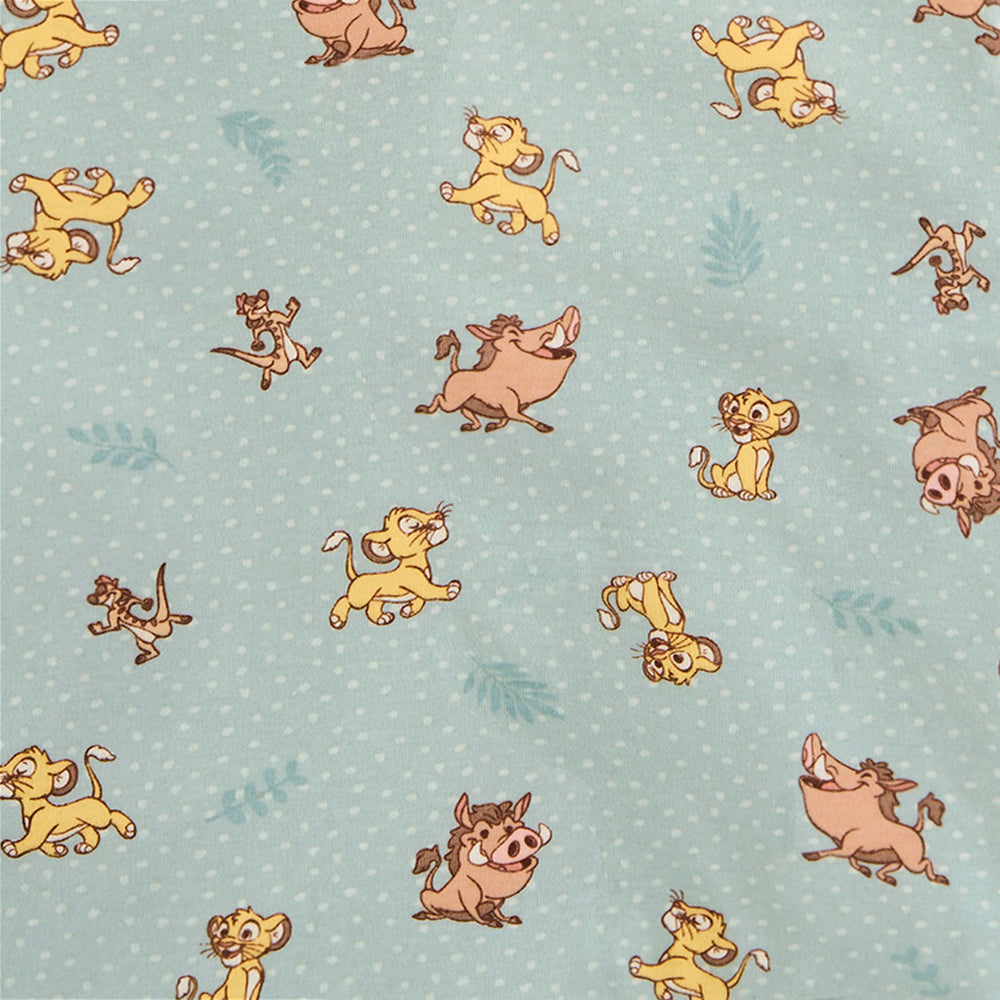 HALO Lion King Friends Sleepsack laid flat for simple diapering and outfit changes