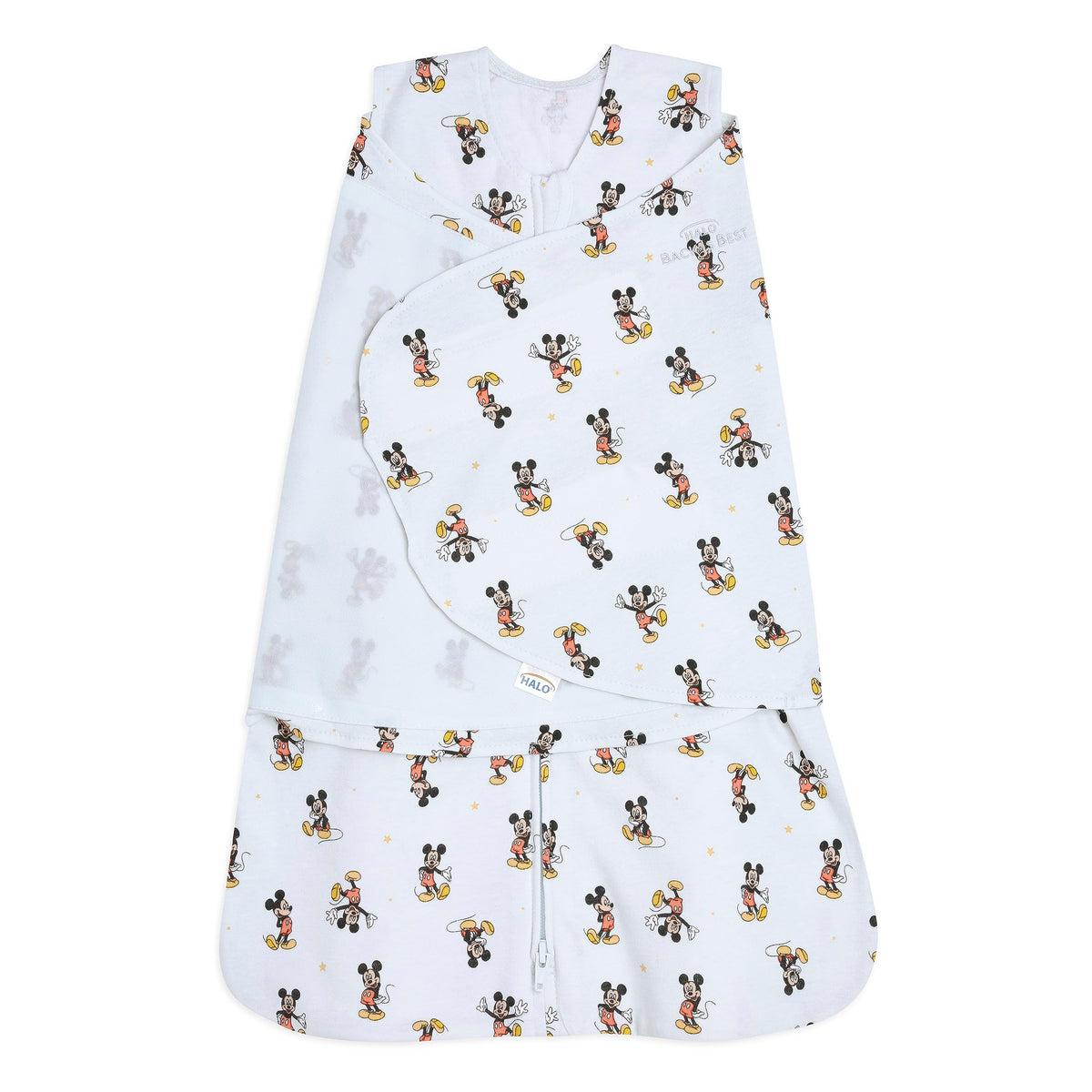 HALO Mickey Fun sleepsack swaddle for secure, cozy sleep in Disney style.