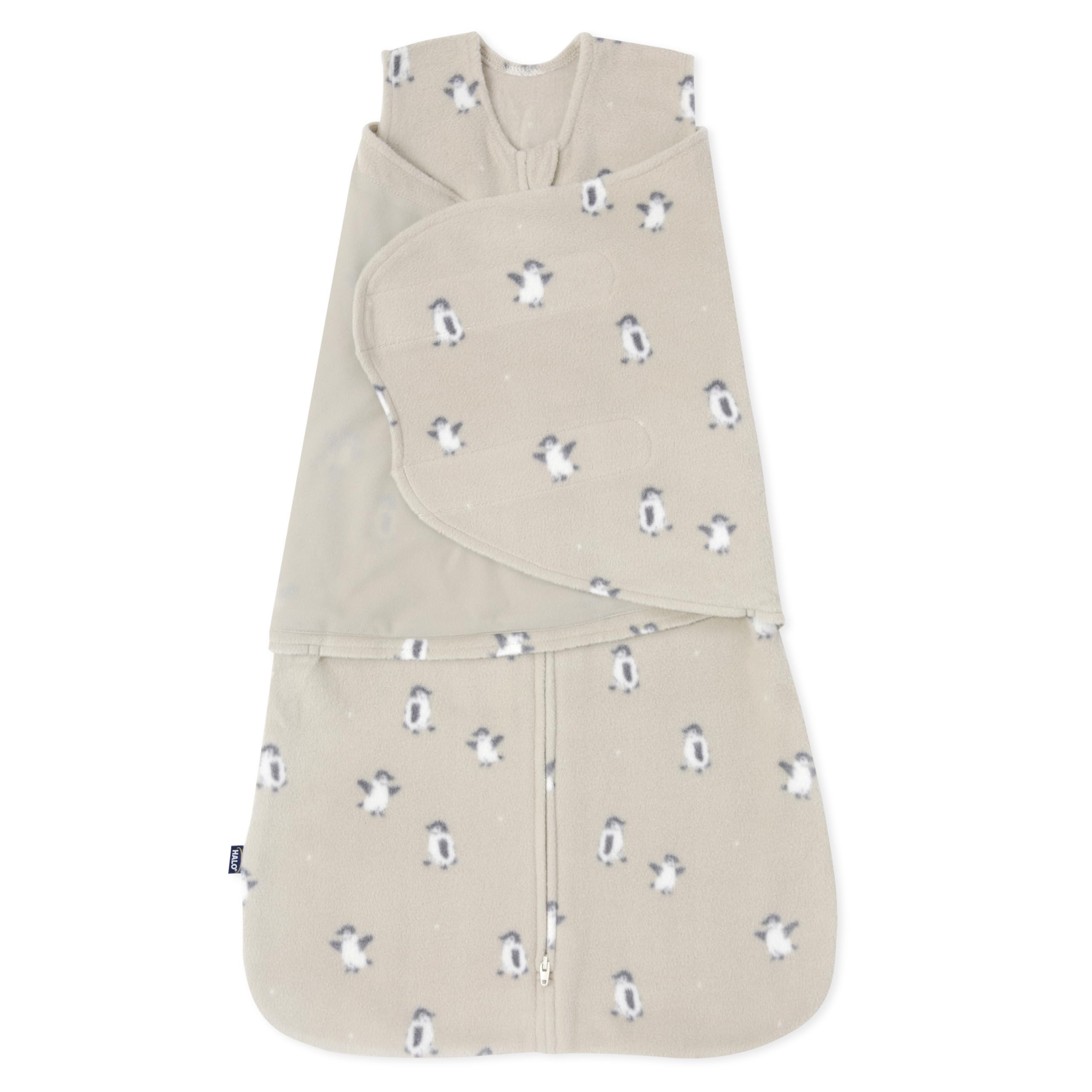 HALO SleepSack Swaddle front view with cozy microfleece warmth for baby sleep