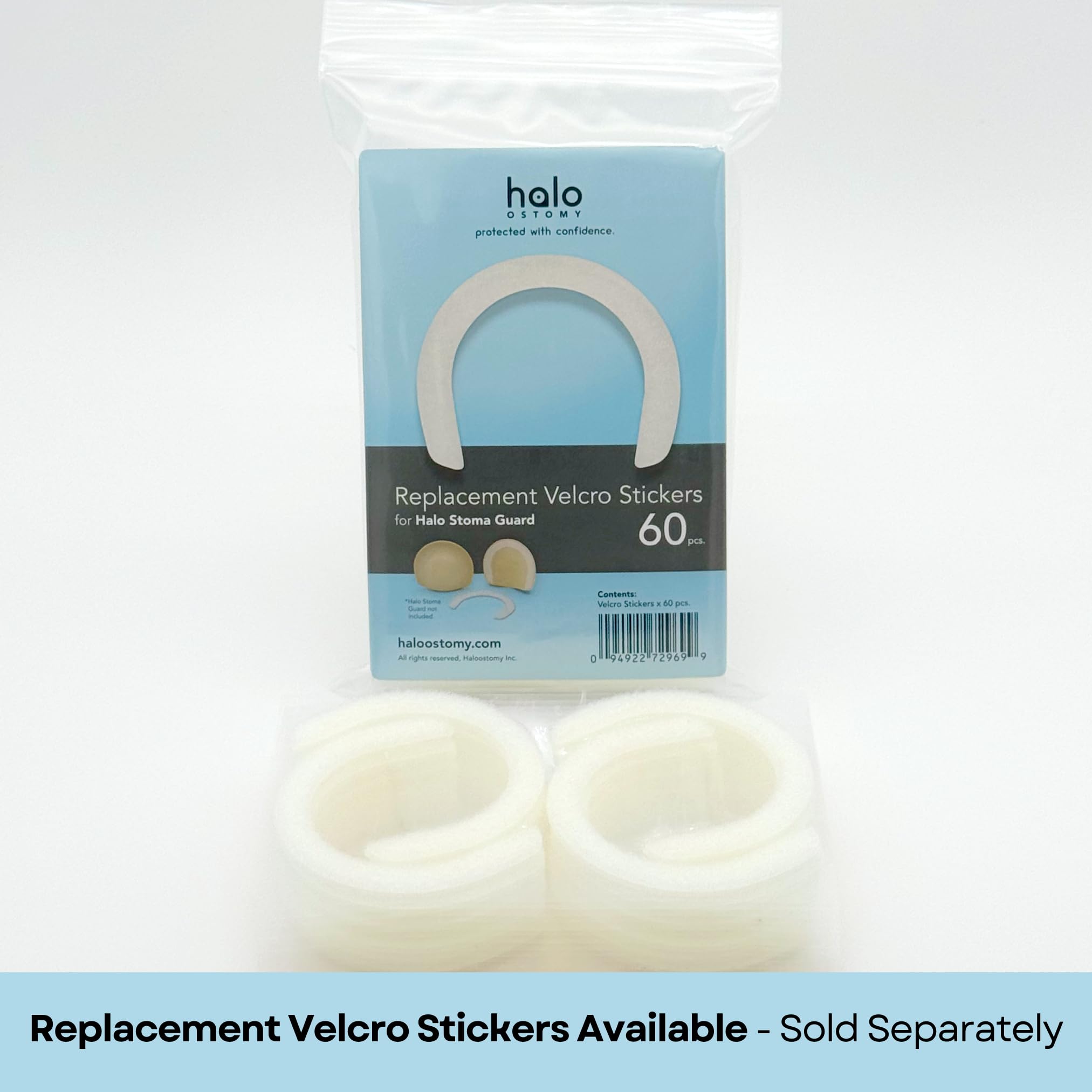 Halo Ostomy Stoma Guard protects against seatbelt impact during driving.
