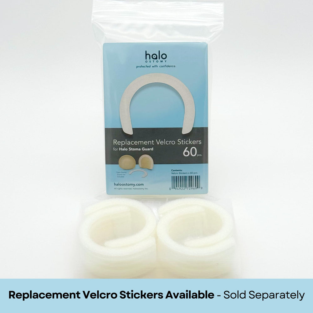 Halo Ostomy Stoma Guard protects against seatbelt impact during driving.