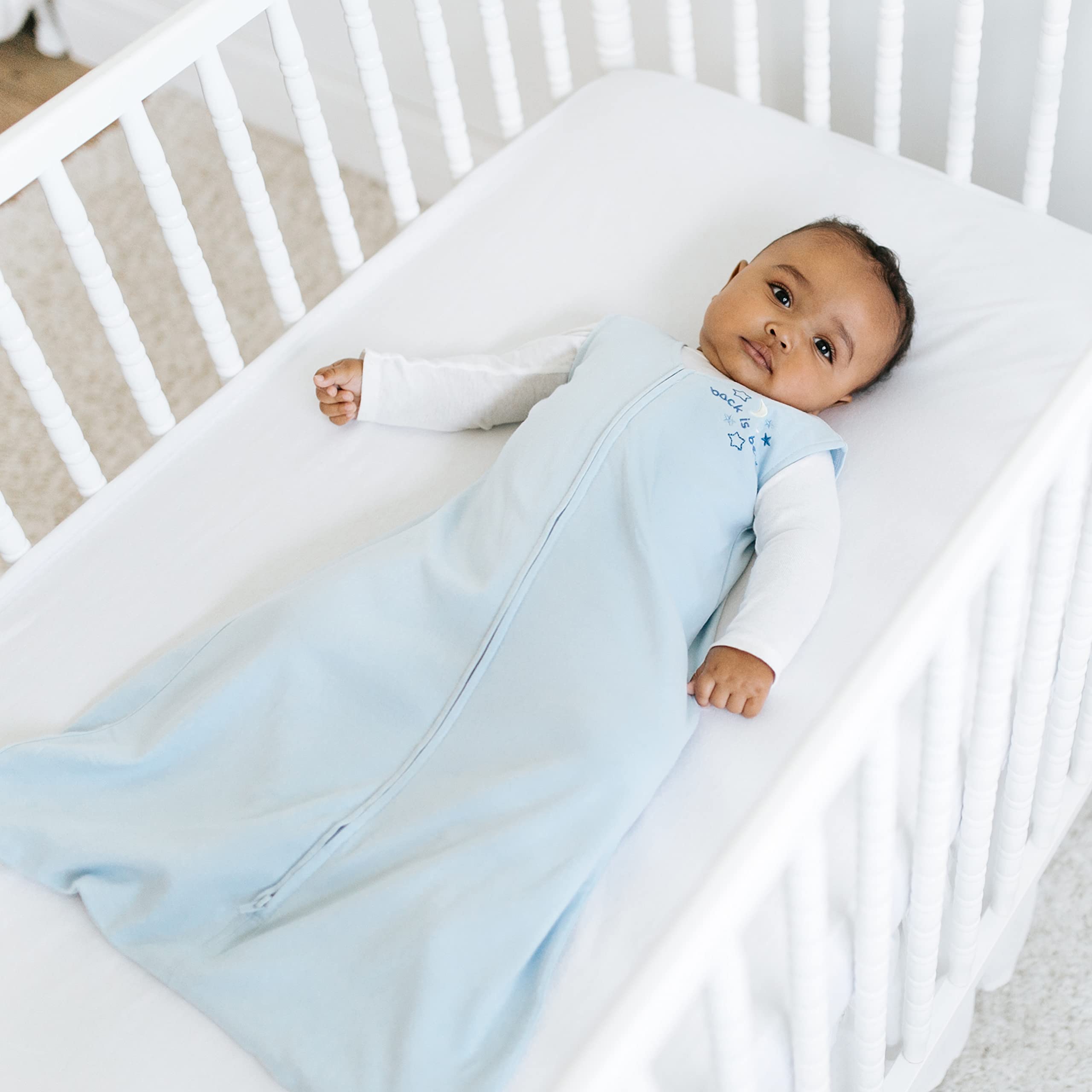 Halo Sleepsack 100% cotton interlock fabric feels soft on skin.
