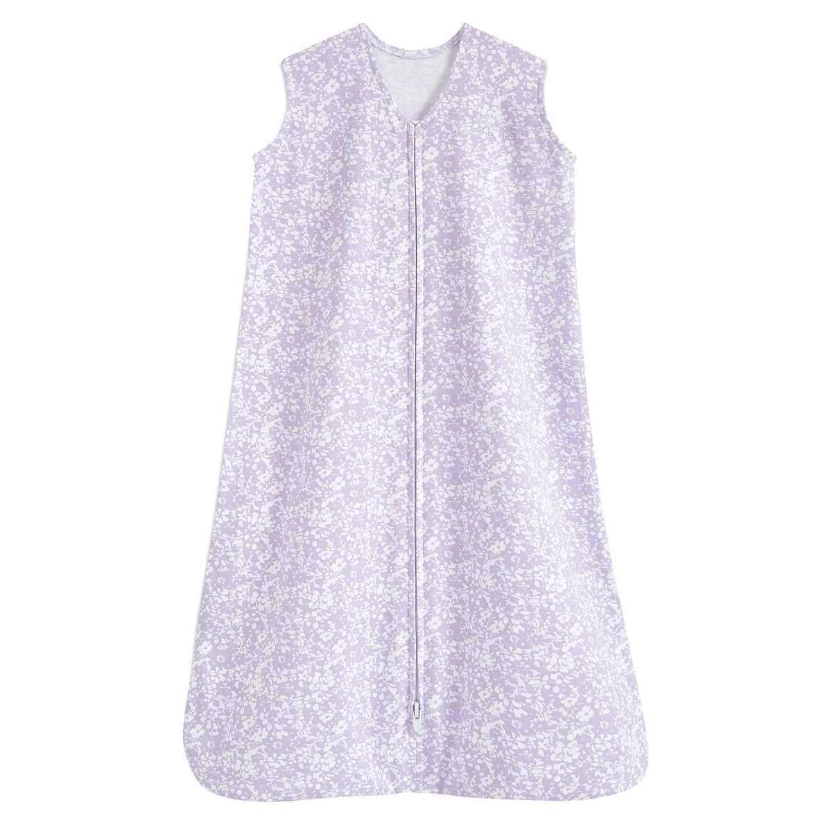 HALO SleepSack Aster Flowers Purple keeps baby cozy in soft cotton.