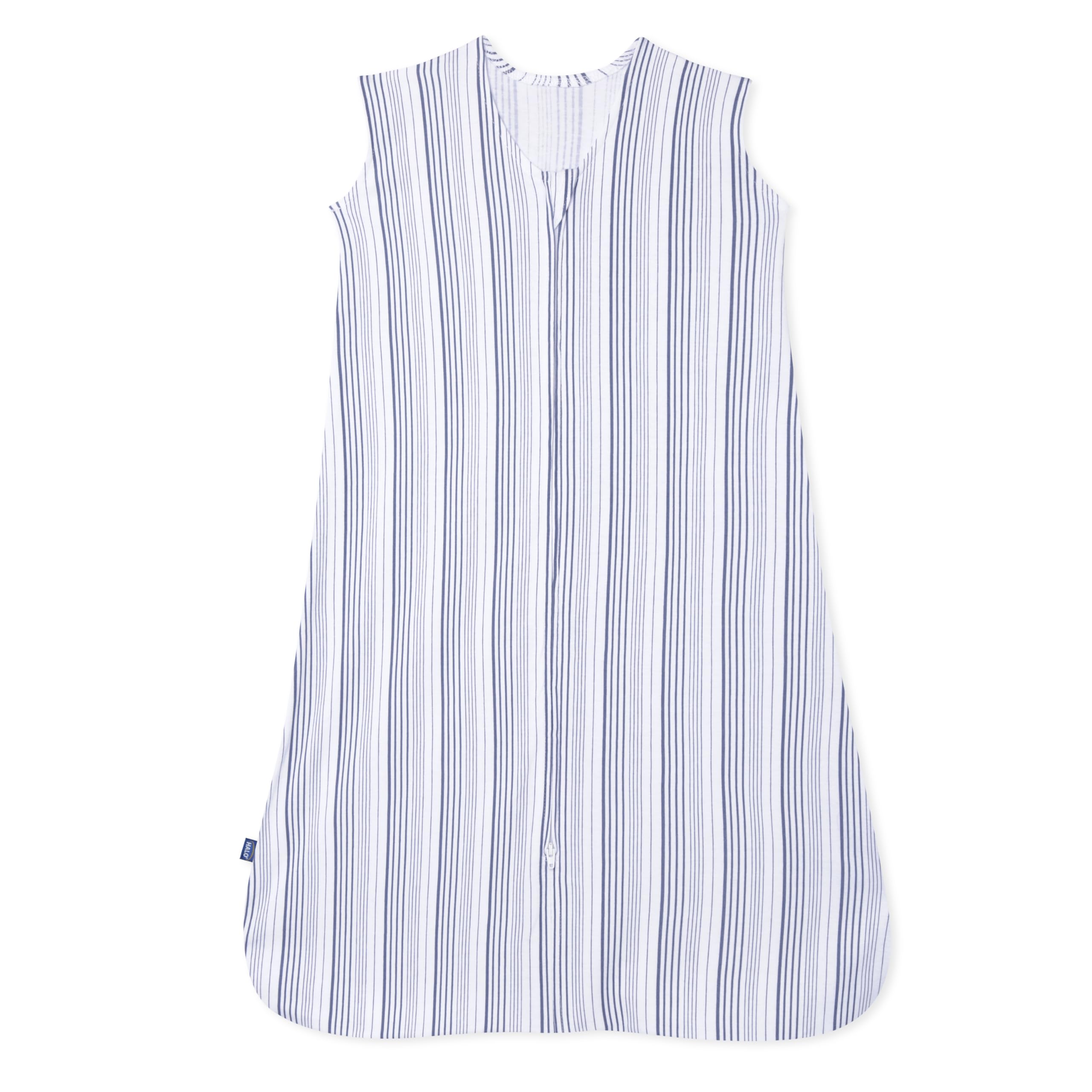 HALO SleepSack blue stripe wearable blanket provides safe, cozy sleep.