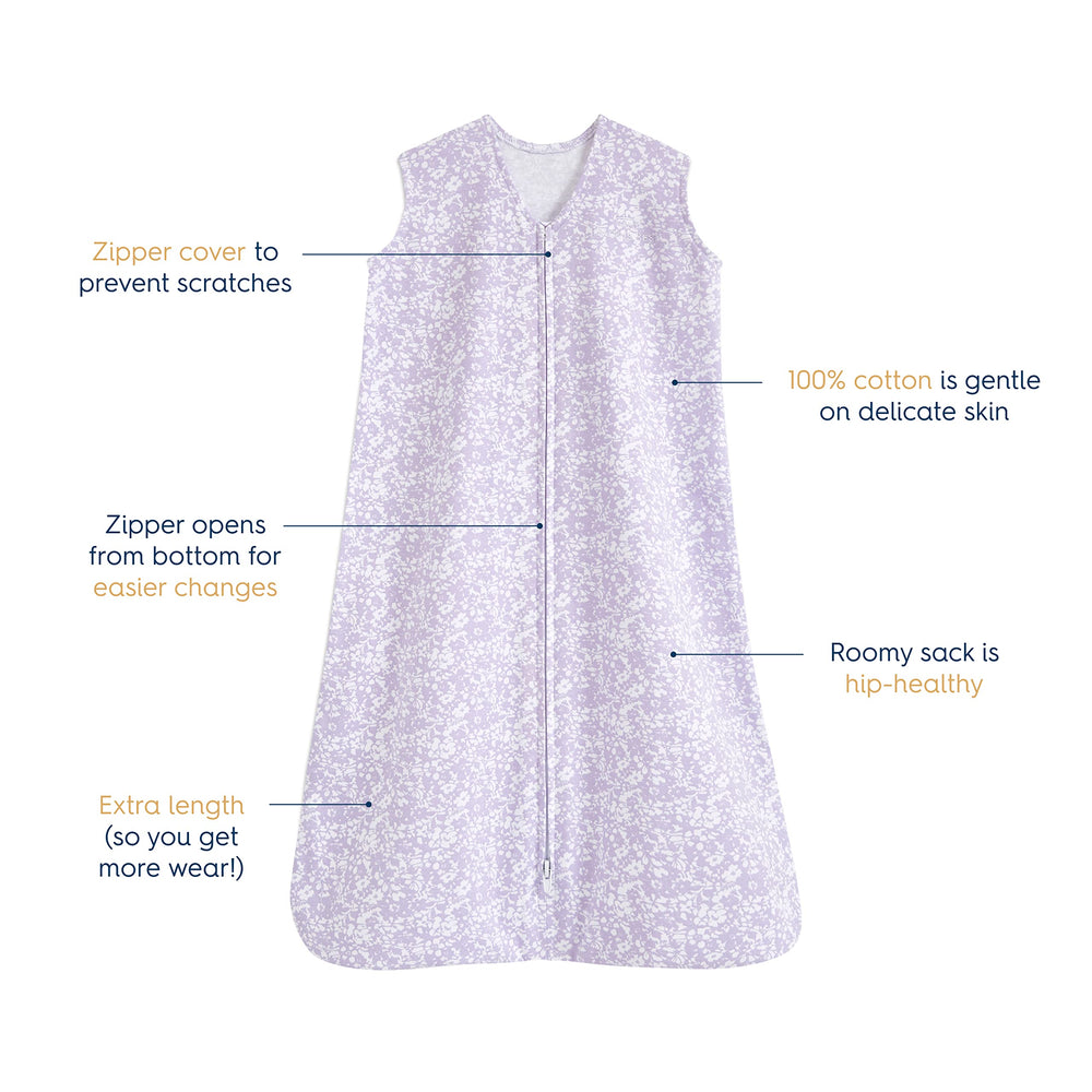 Halo SleepSack bottom zipper for diaper access supports easy night changes.