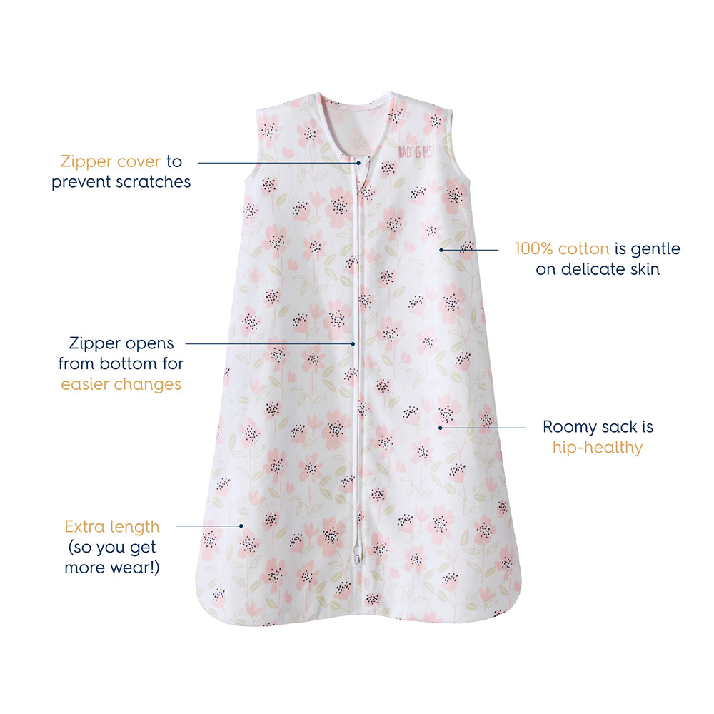 HALO SleepSack bottom zipper enables quick, easy diaper changes