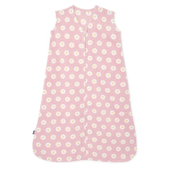HALO Sleepsack Daisy fabric closeup shows soft micro-fleece warmth for cozy nights.