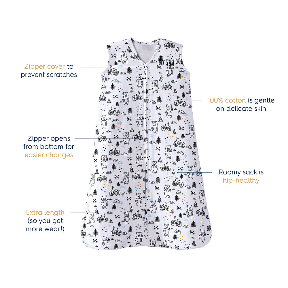 HALO SleepSack with diaper-access zipper for easy changes during wear.
