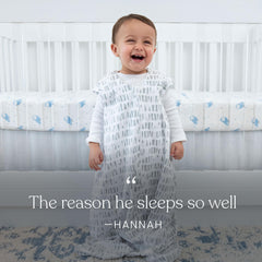 HALO SleepSack hip-healthy design supports hip positioning for safe sleep.