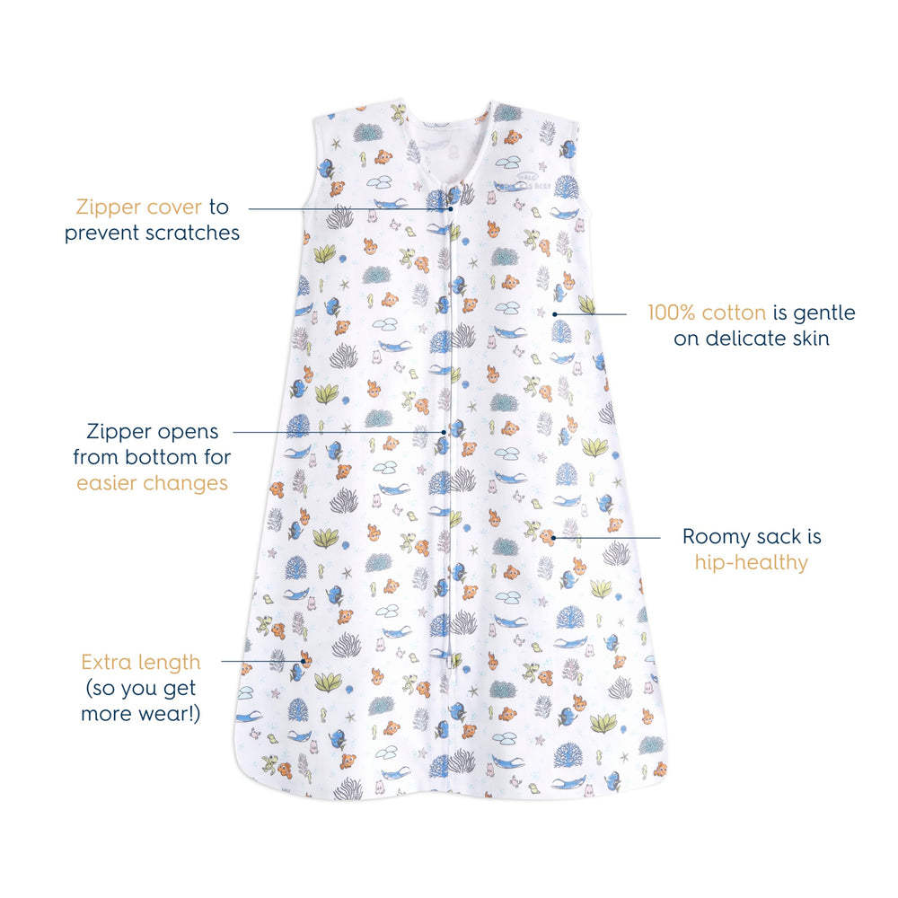 HALO SleepSack hip-healthy design supports comfortable hip movement