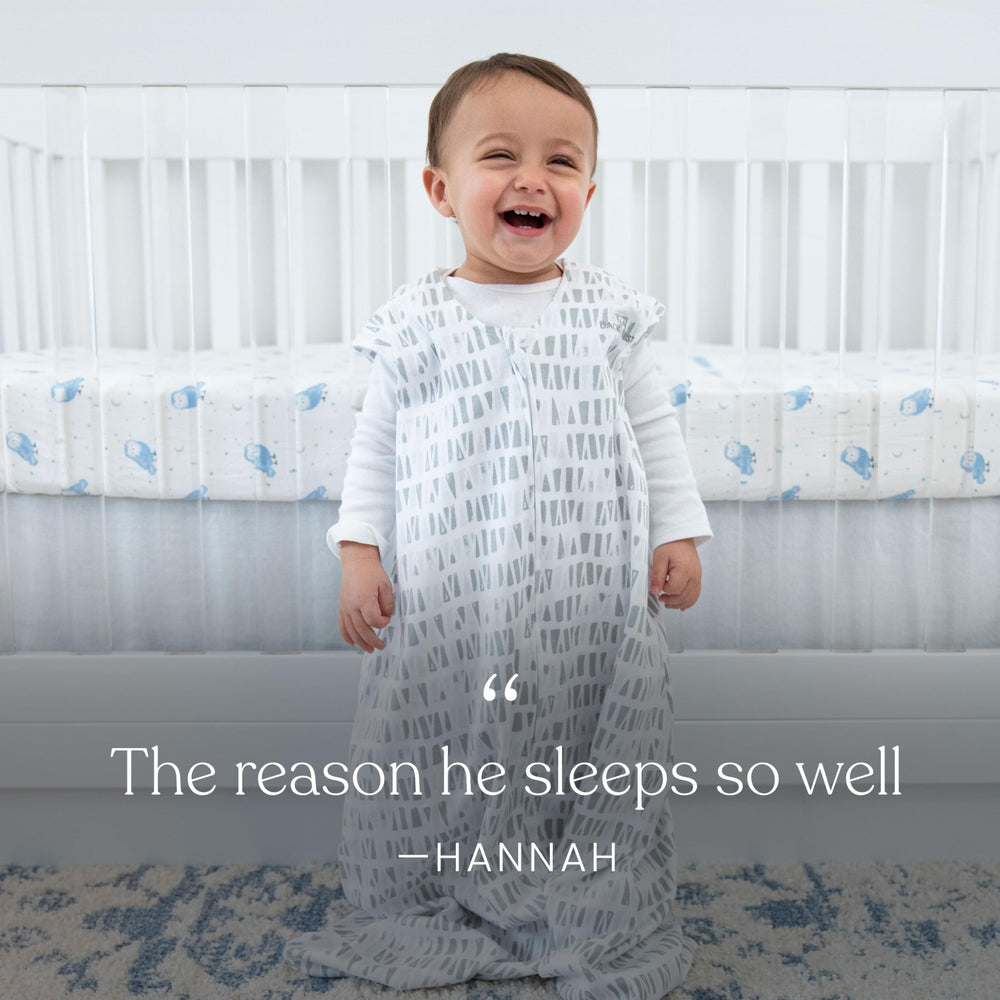 HALO SleepSack hip-healthy design supports growing hips.