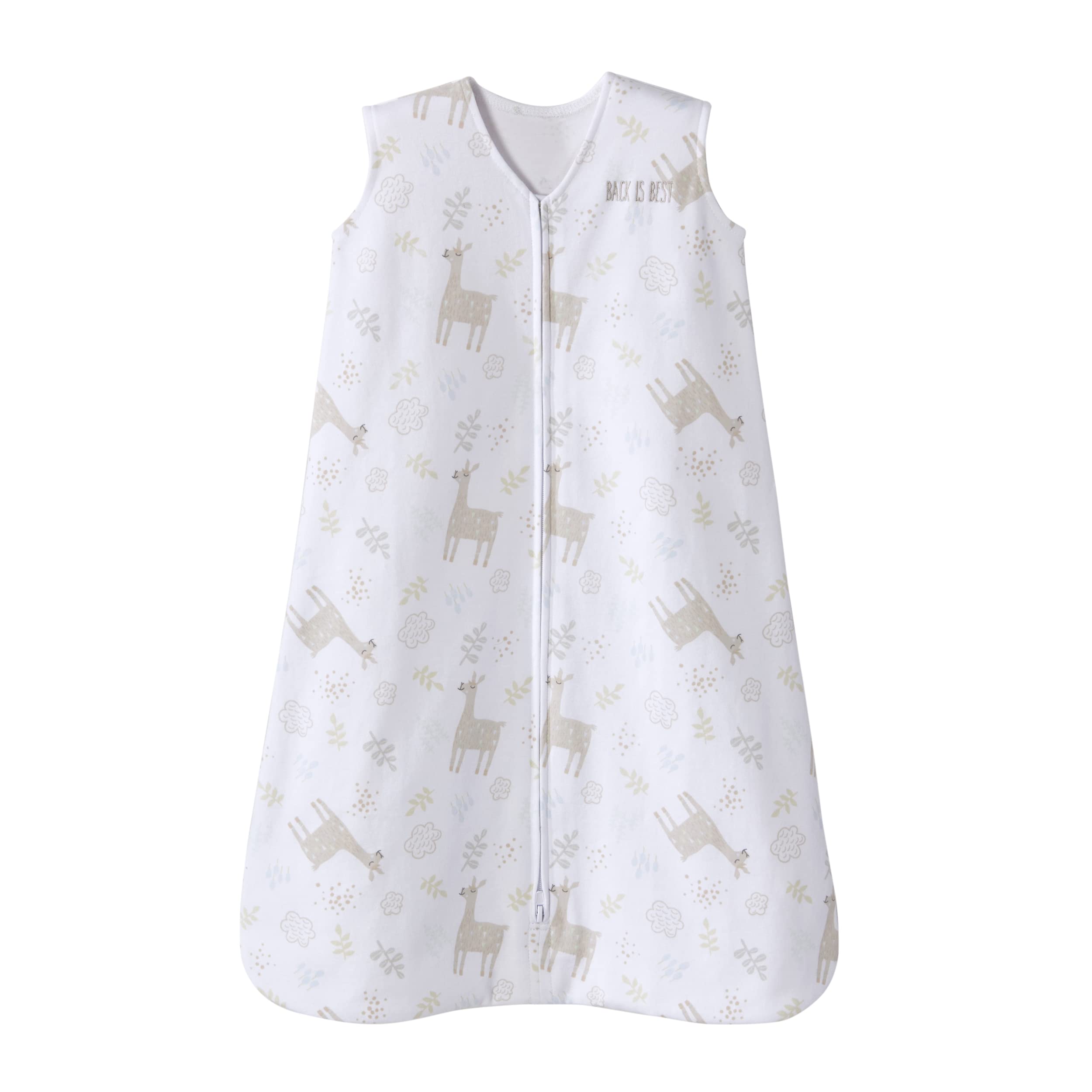 Halo SleepSack llama sand front view, soft, breathable 100% cotton.