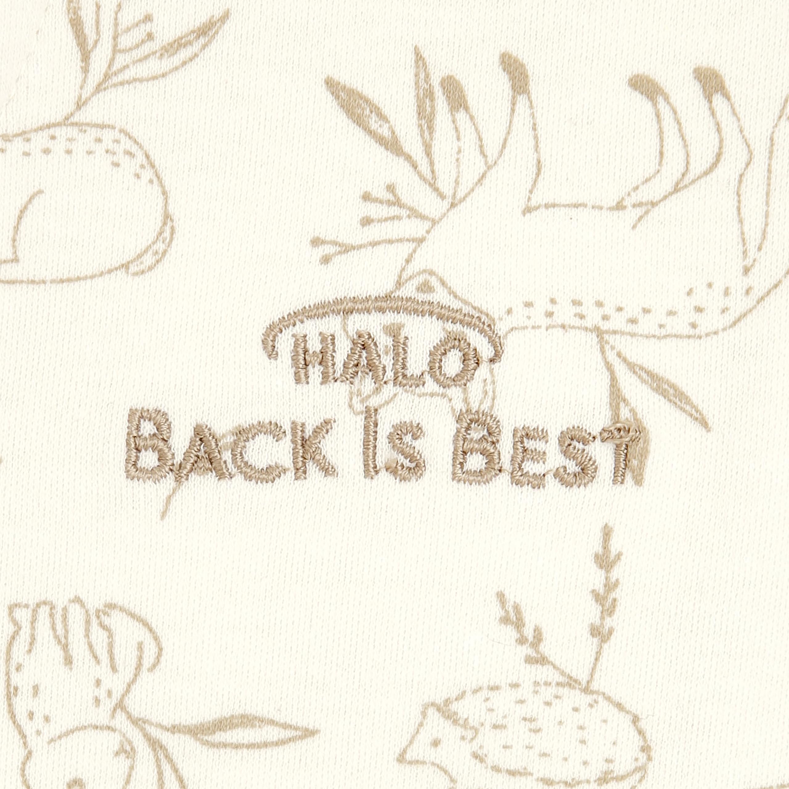 IHDI hip-healthy label on HALO SleepSack Lullaby Forest confirms safe hip positioning