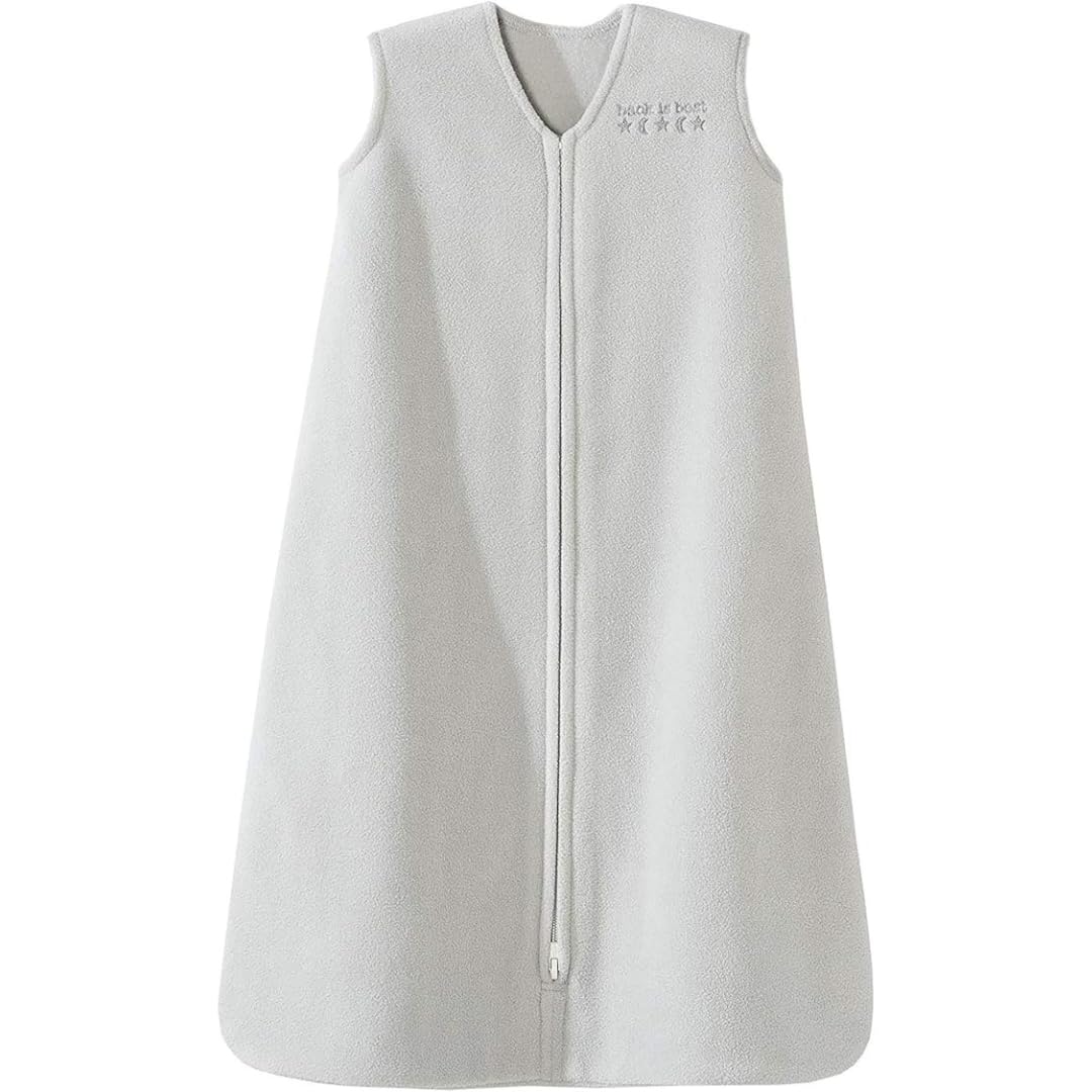 HALO Sleepsack front view in grey showing wearable warmth for safe sleep