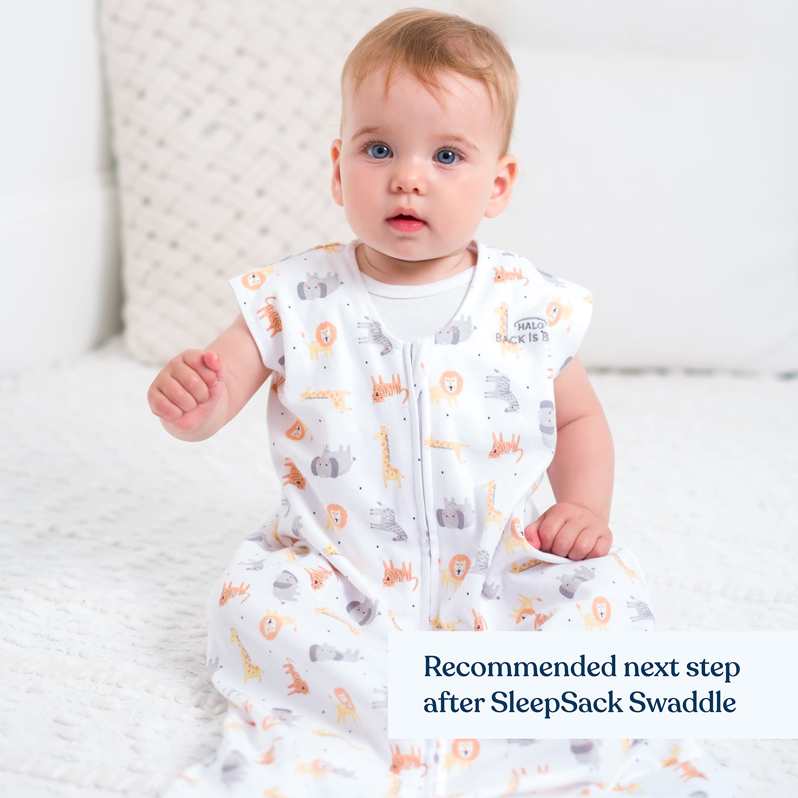 HALO SleepSack neckline zipper cover protecting the skin during changes