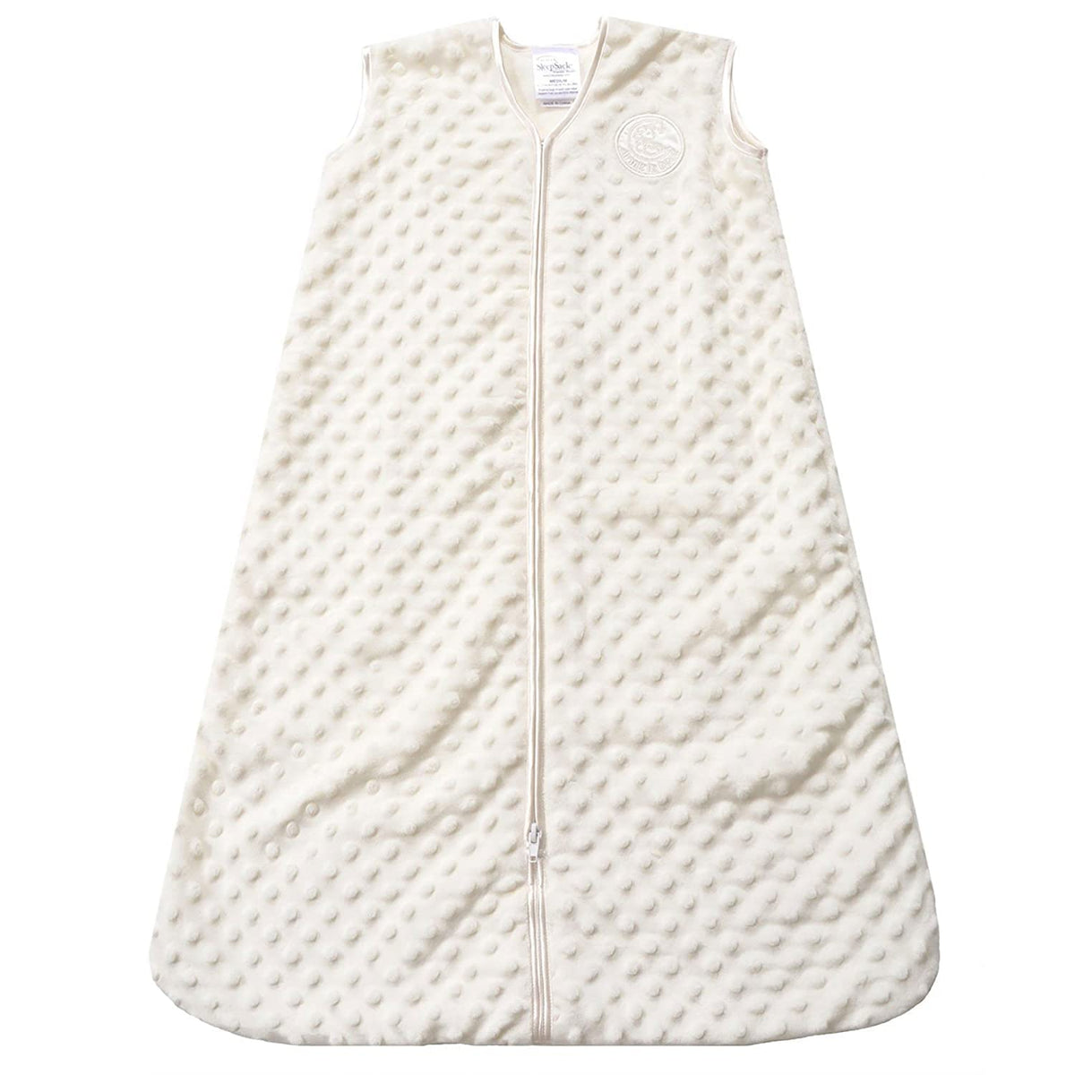 Halo Sleepsack Plush Dot Velboa Cream Small for cozy, safe baby sleep.
