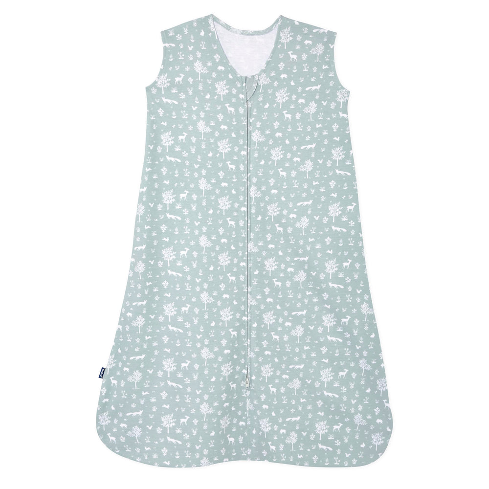 HALO SleepSack Sage Woodland top view, breathable 100% cotton for safe sleep.