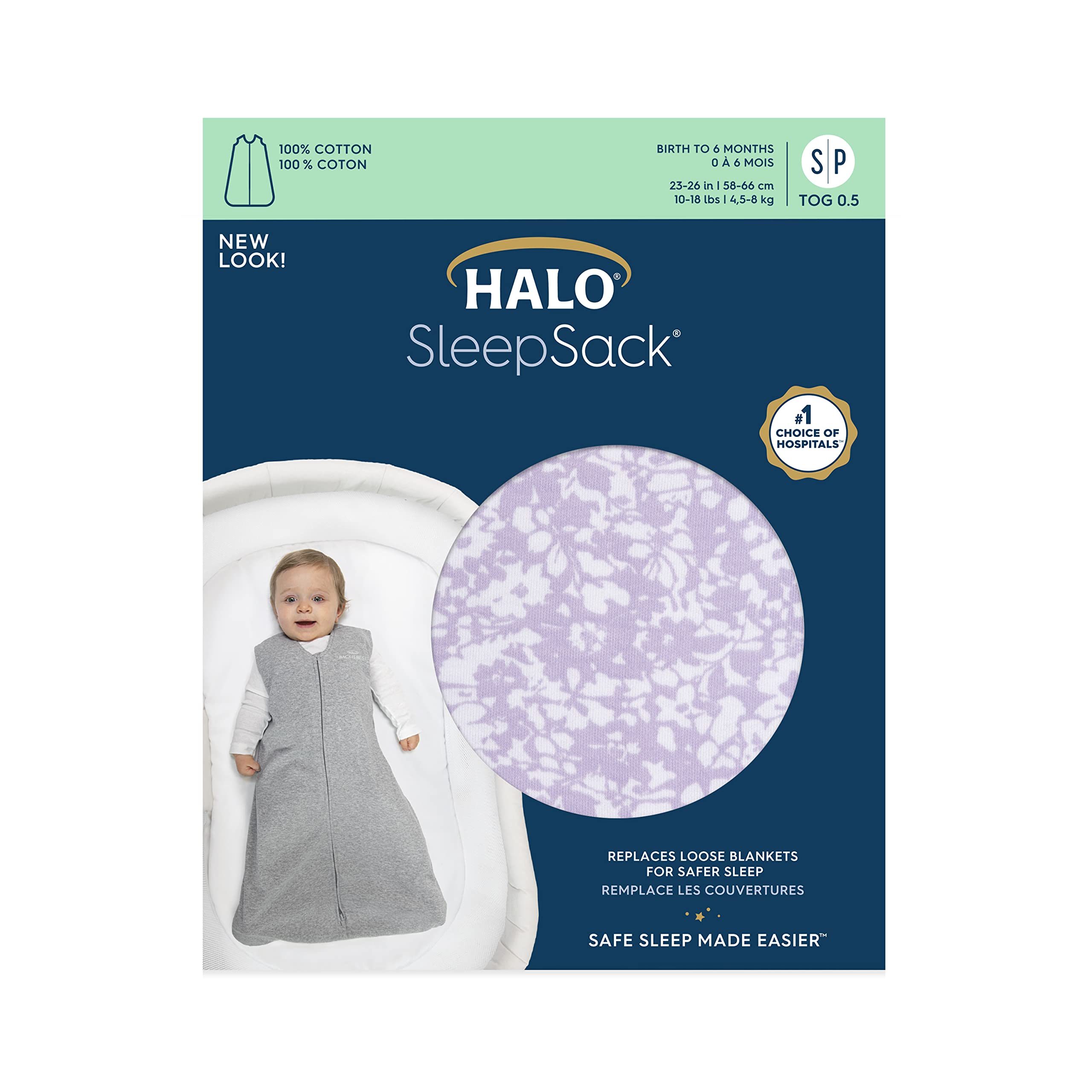 HALO SleepSack small size for 0-6 months and easy transition.