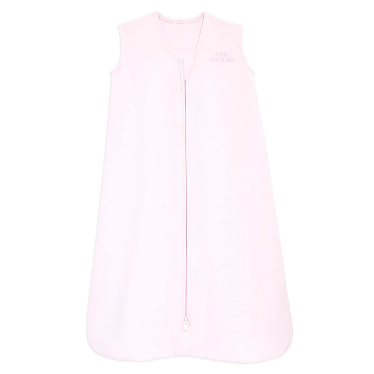 HALO Sleepsack soft pink fabric close-up; breathable 100% cotton for cozy sleep.