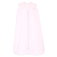 HALO Sleepsack soft pink fabric close-up; breathable 100% cotton for cozy sleep.