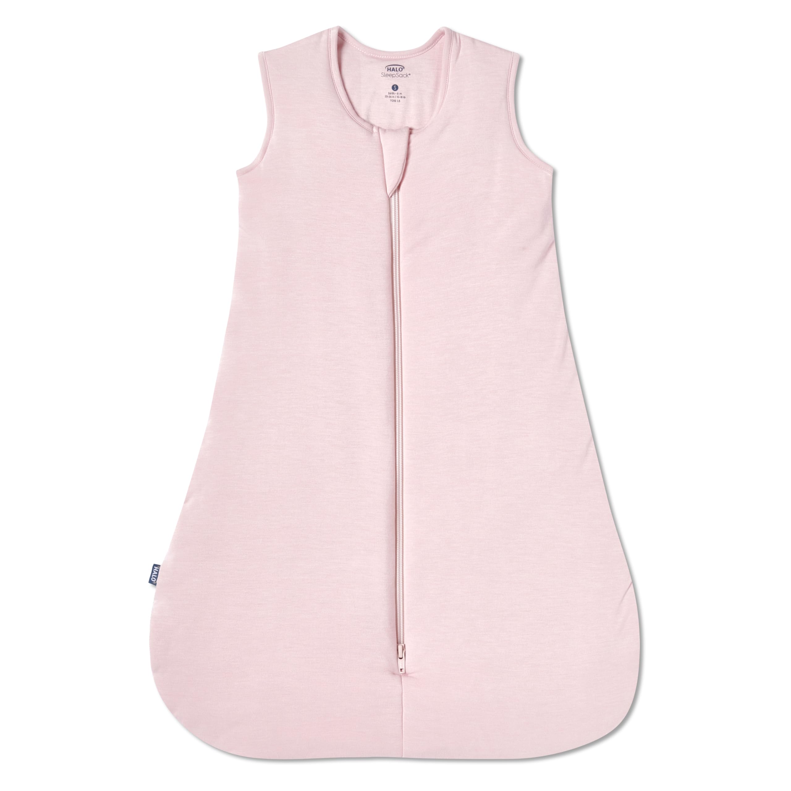 HALO Sleepsack Supersoft dusty pink fabric close-up showing bamboo-viscose softness for breathable comfort.