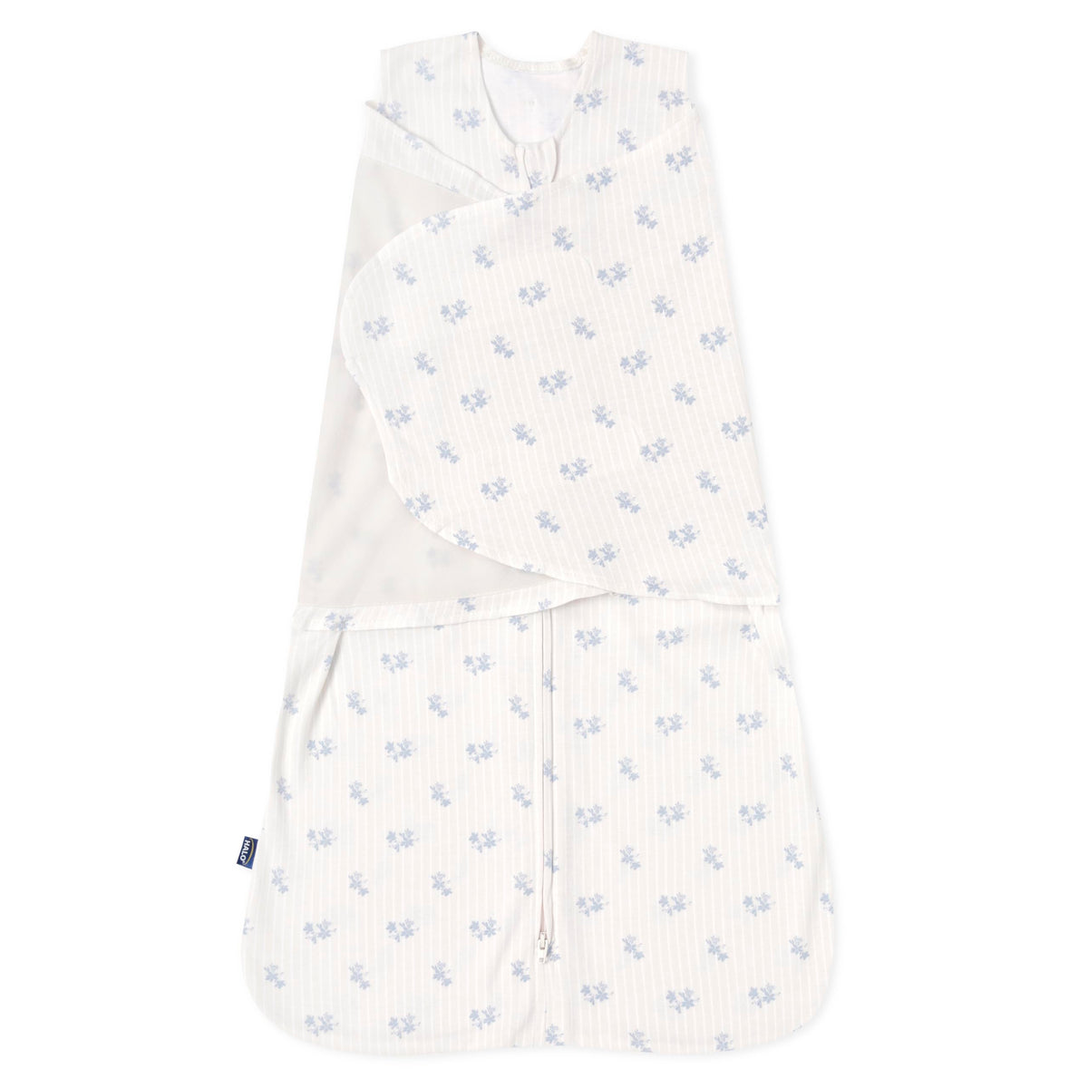 HALO Sleepsack Swaddle floral vintage stripe front view showing cozy, safe sleep design