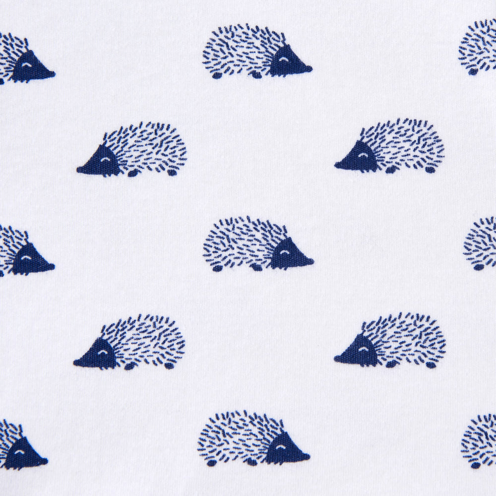 HALO navy hedgehog swaddle supports easy diaper changes