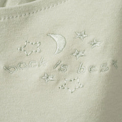 HALO Sleepsack Swaddle sleeveless neck opening shows coolness and snug fit.