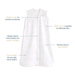HALO SleepSack Twinkle Pink worn on baby showing secure wearable blanket fit