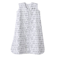 HALO SleepSack worn by baby in grey showcases secure wearable blanket for rest
