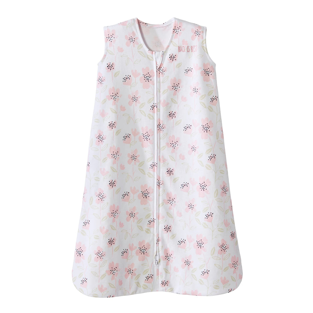 HALO SleepSack on baby in Wildflower Blush for safe, secure sleep
