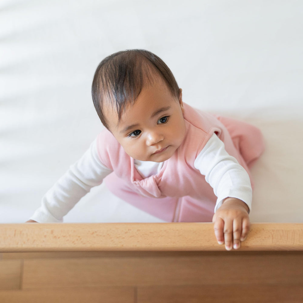 HALO SuperSoft bamboo wearable blanket unisex dusty pink color for growing babies and toddlers.
