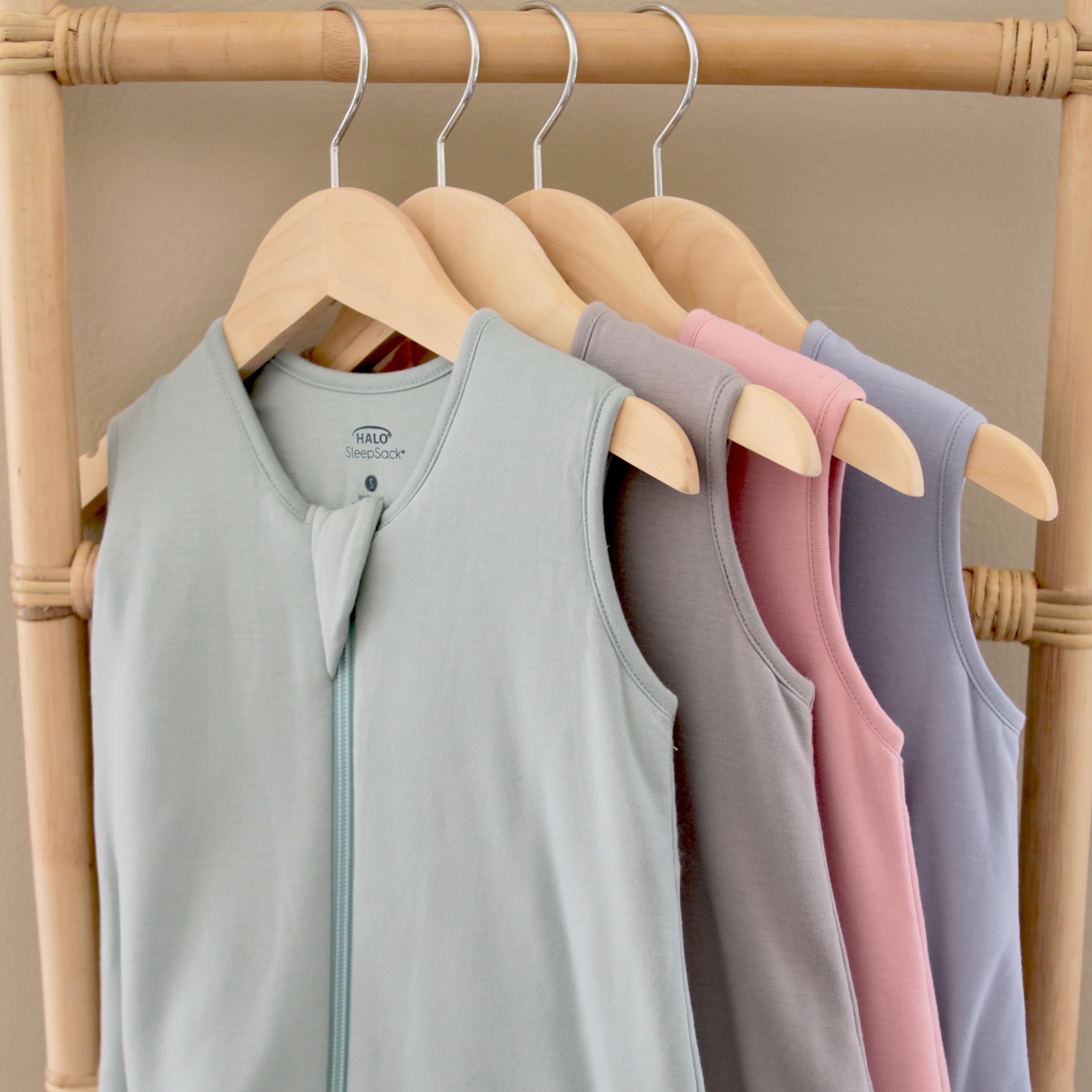 HALO SuperSoft bamboo wearable blanket aids easy nighttime diaper changes.