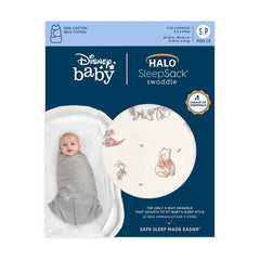 HALO Winnie Frolic Sleepsack zipper for diaper changes without disturbing swaddle.