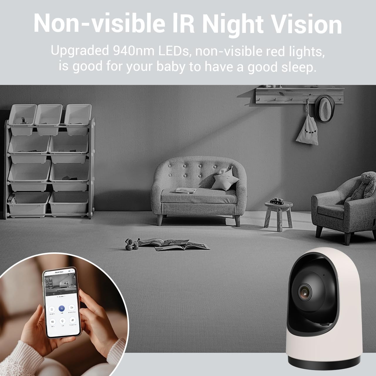 Haloak motion and sound alerts notify you on your phone.