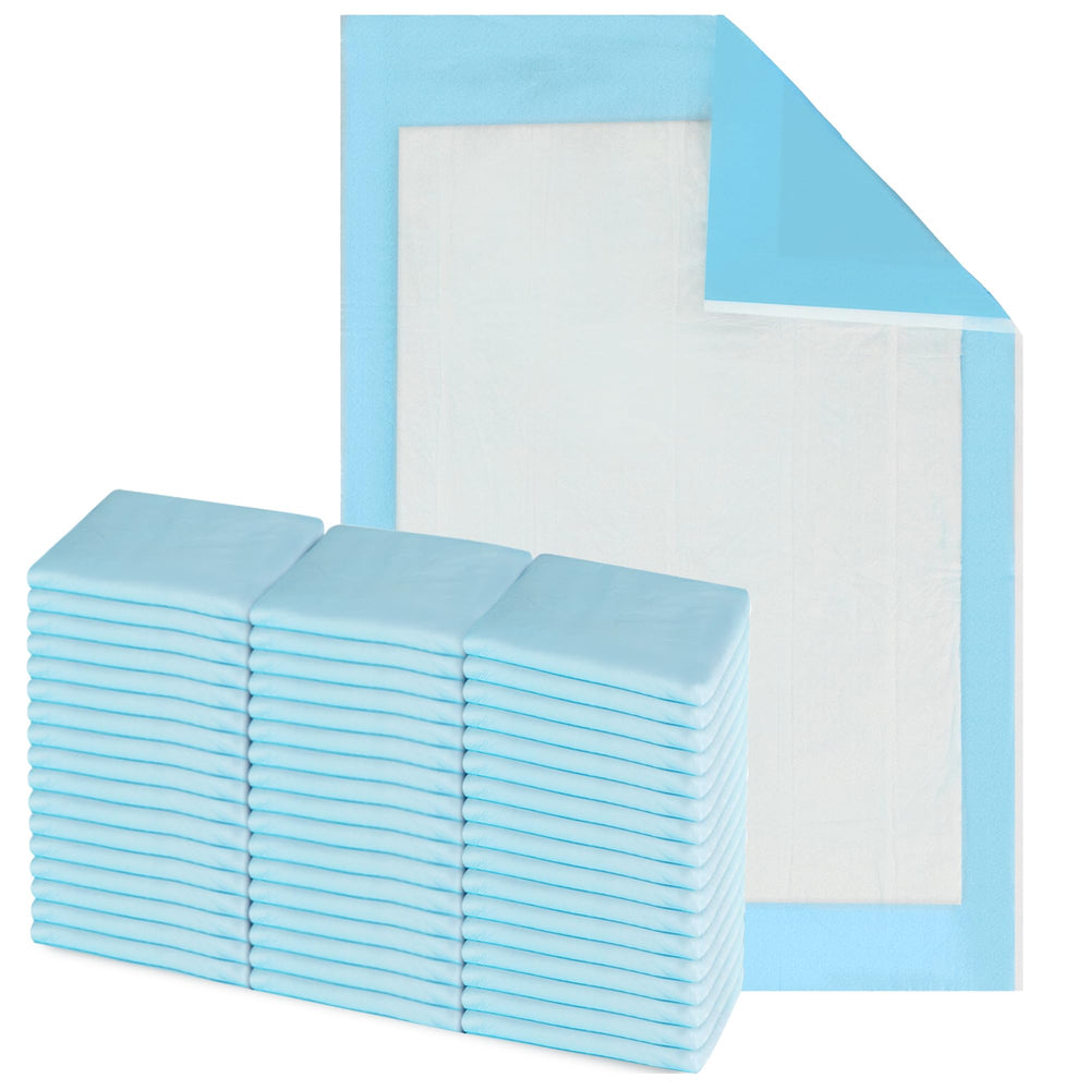 HALYARD Premium underpads 17x24 light blue for reliable in-bed protection.