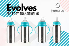 Hamarue teal mouthpiece with food-grade silicone, protects developing teeth while sipping