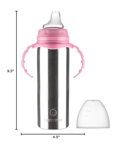 Hamarue 8 oz pink sippy cup suits busy families on the go.