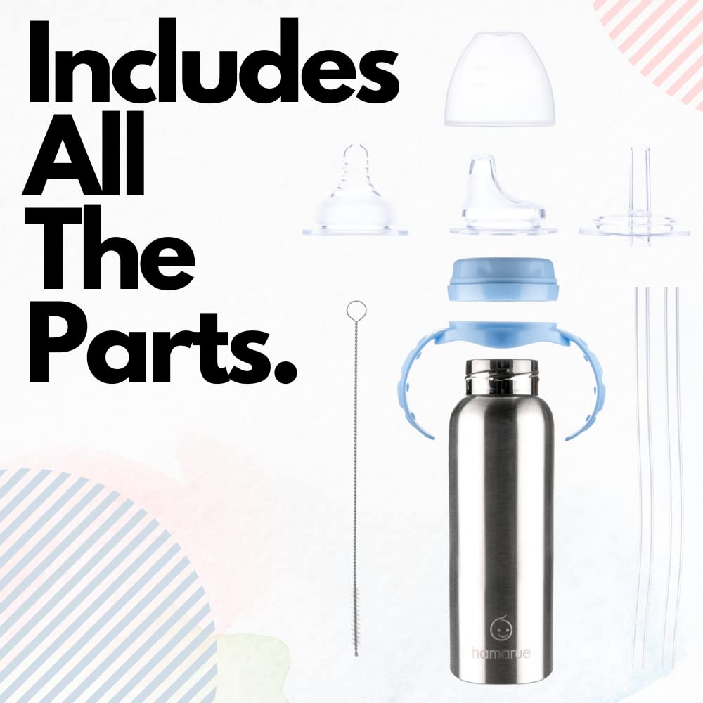 Hamarue leak-proof travel cover blue prevents spills during trips.