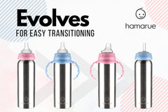 Hamarue sippy cup with removable handles blue supports easy grip.