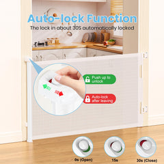HAMOPY auto-lock design gate provides quick secure closure from stair and doorway.