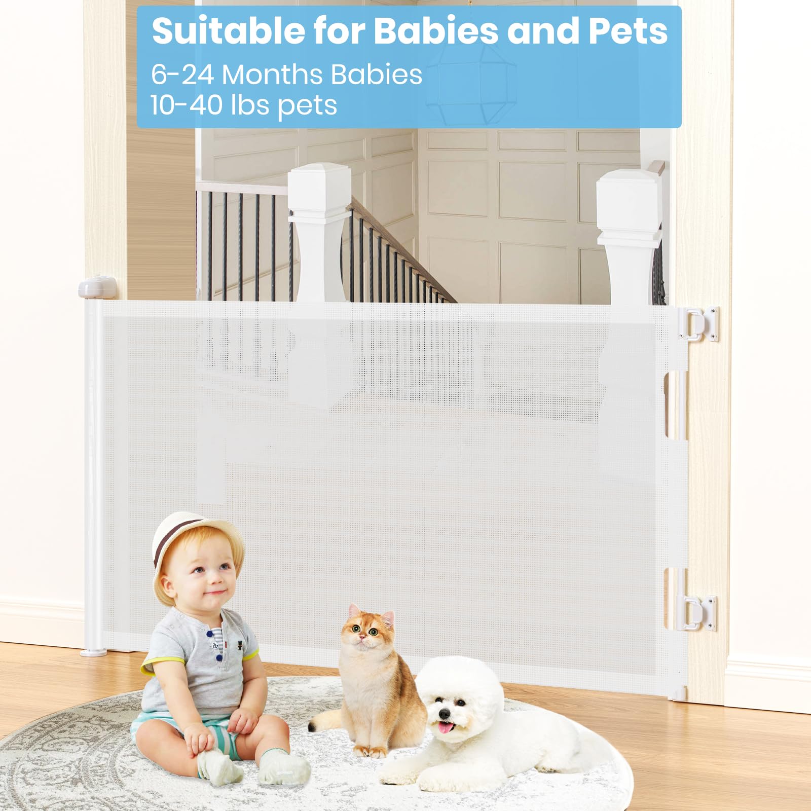 HAMOPY easy-installation gate includes tools for quick setup in minutes.