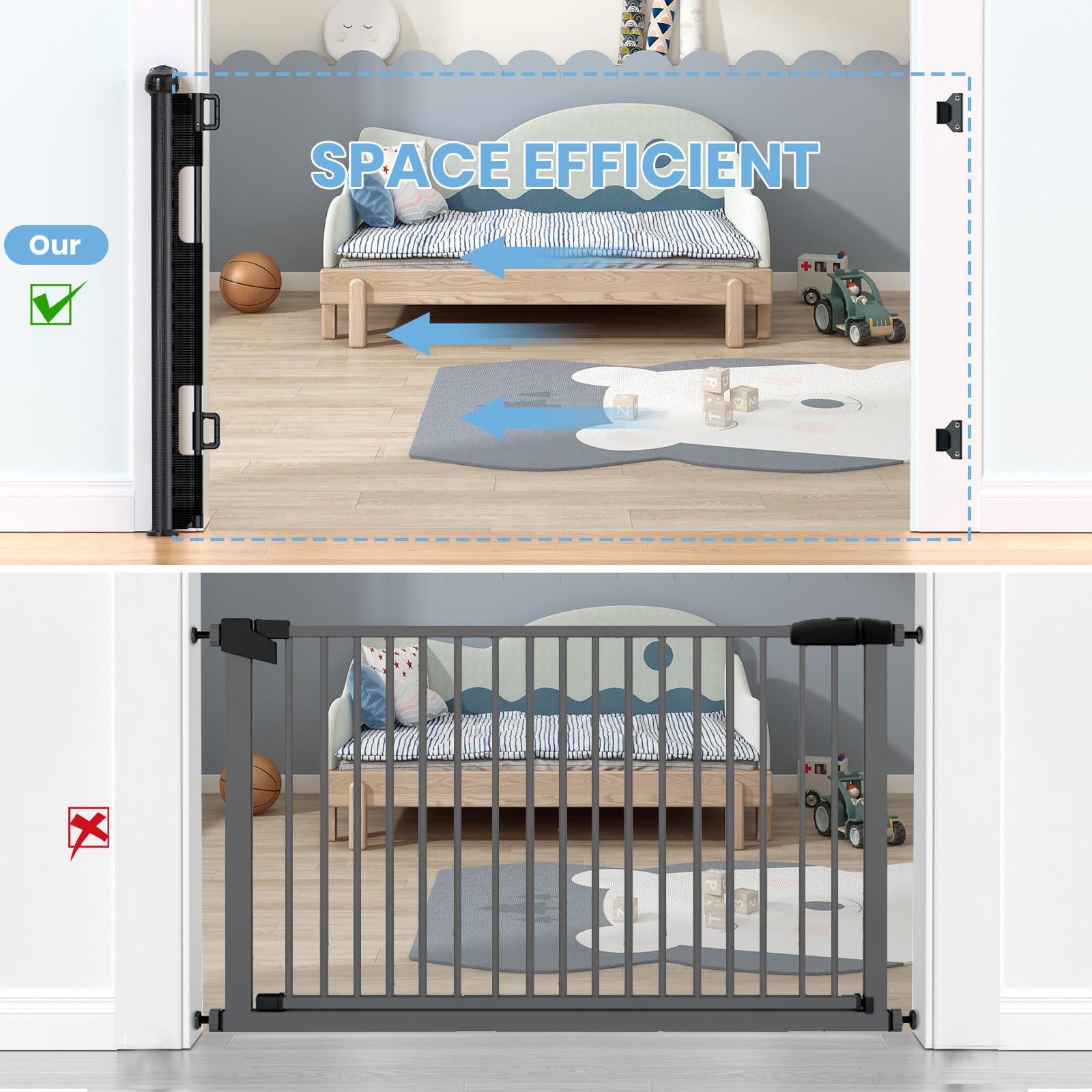 Easy installation kit included for quick setup without tools.