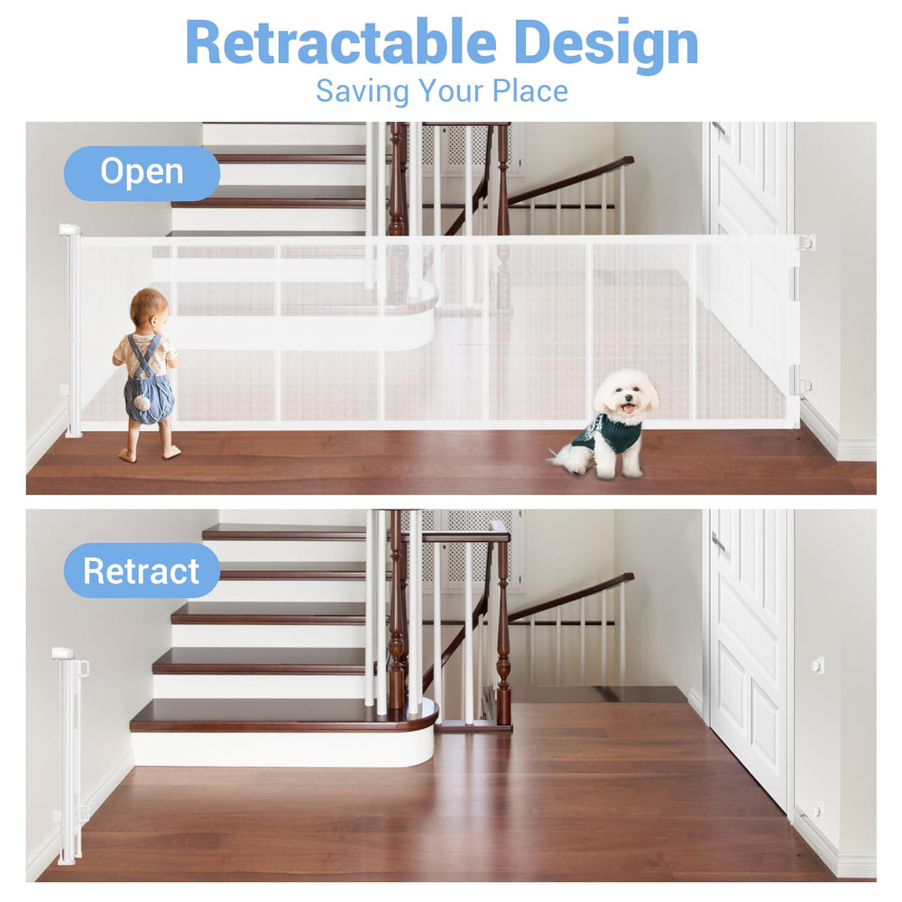 HAMOPY foldable mesh storage keeps the gate neatly stowed when not in use.