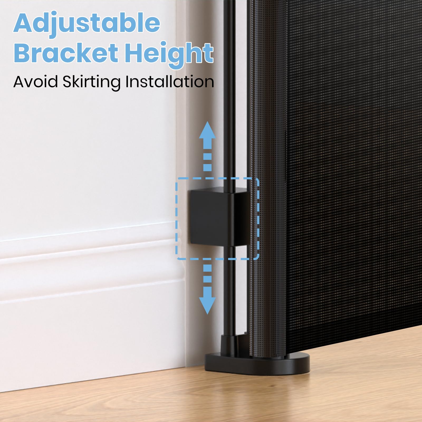 HAMOPY lower brackets adjustable to fit different baseboards for stability