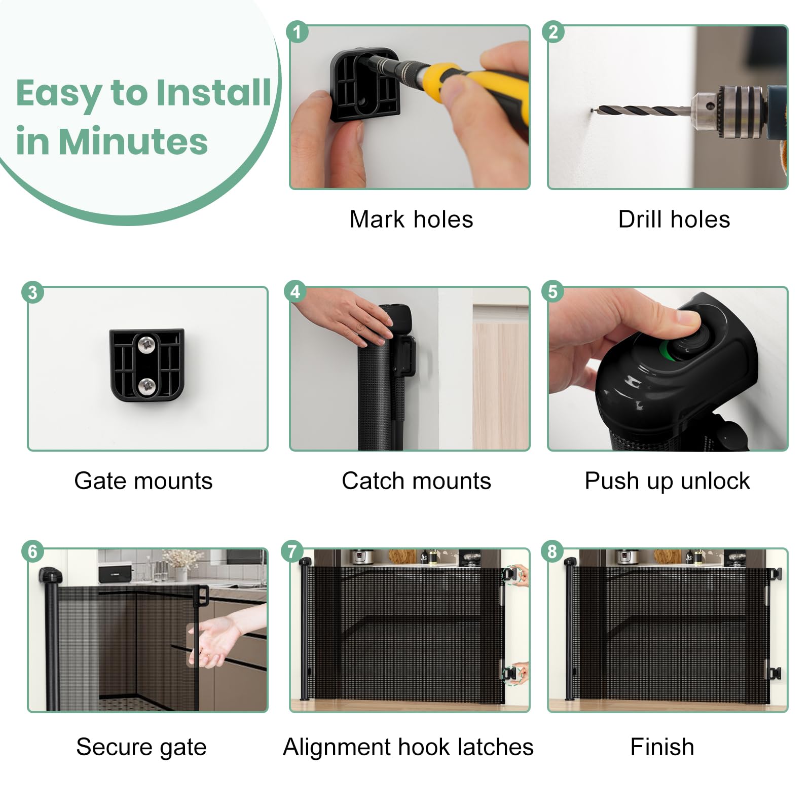 HAMOPY height-adjustable lower brackets fit different baseboards