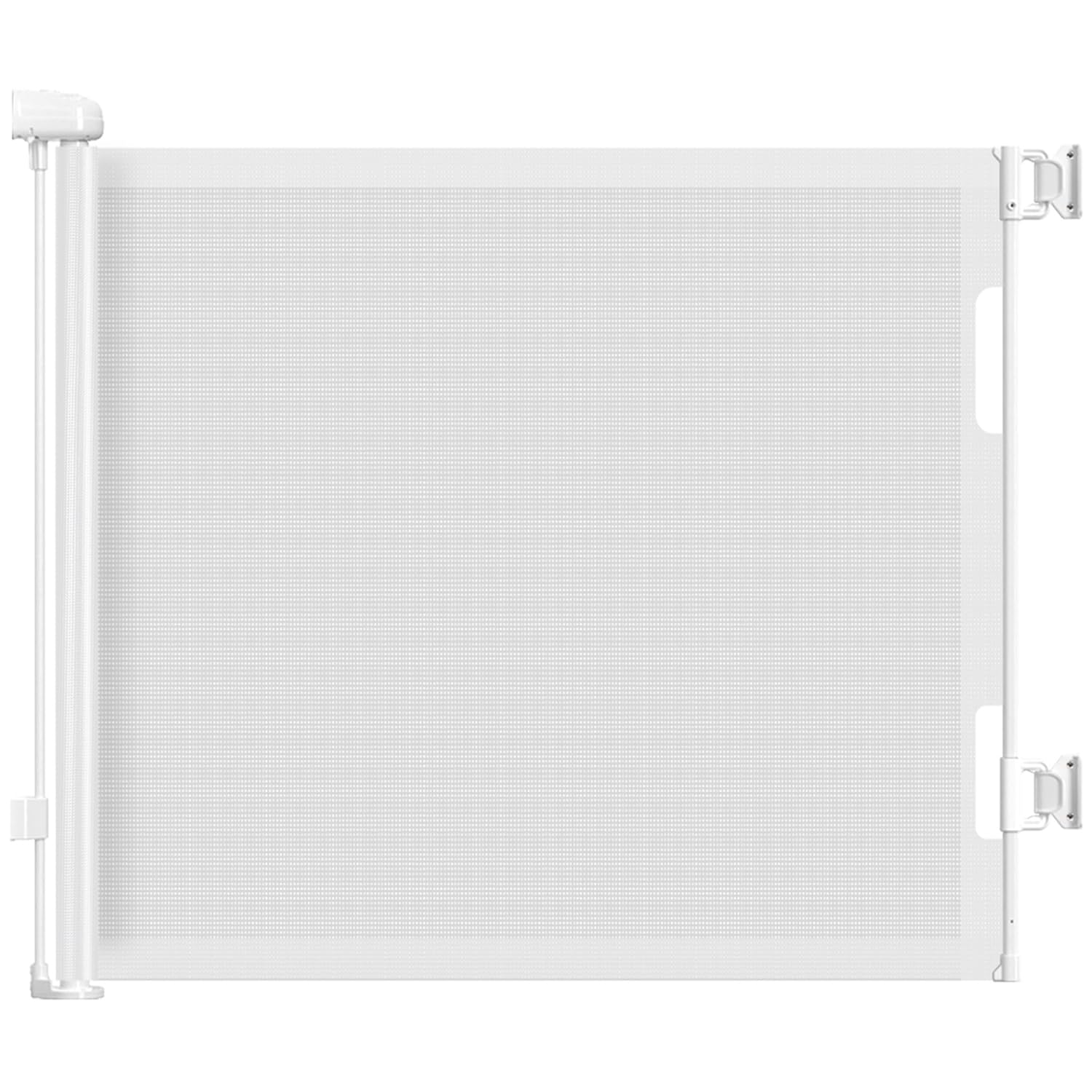 HAMOPY retractable baby gate 33-inch tall shown in doorway for added child safety.