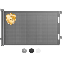 HAMOPY retractable gate 71-inch wide opening secures stairs for kids and pets.